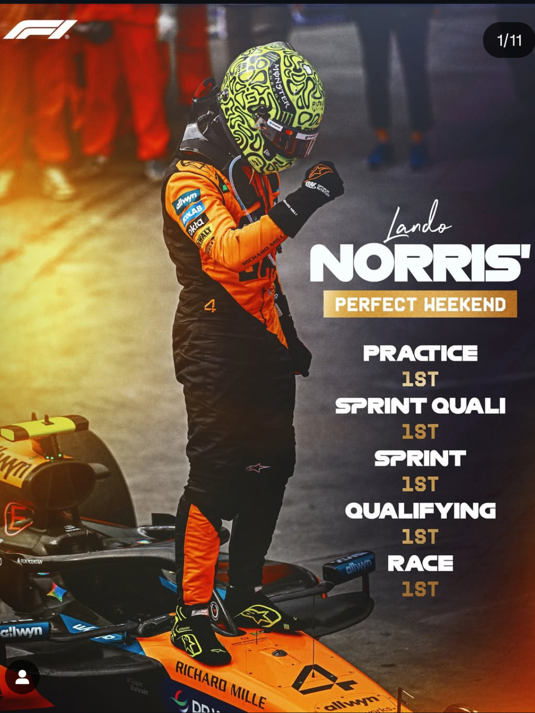 包含法拉利翻盘梅赛德斯，诺里斯扛起全队的词条